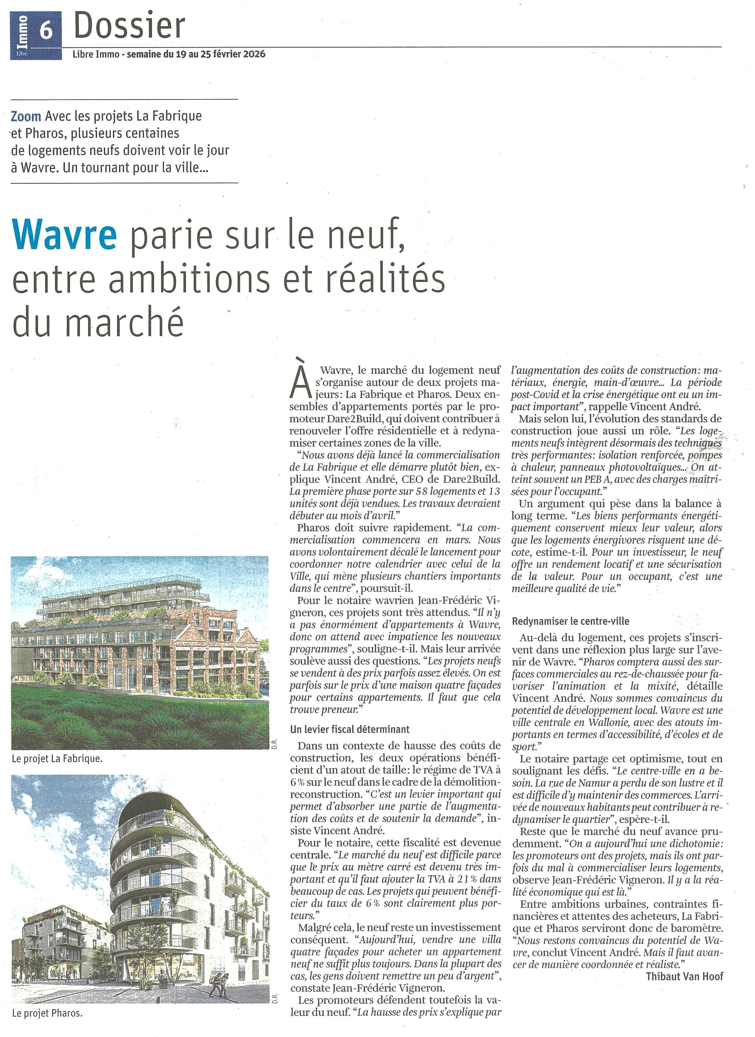 A la une dans La Libre Immo!